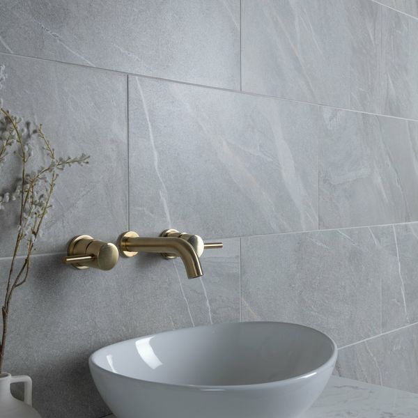 Granby Light Grey Matt Stone Effect 300x600mm Tiles