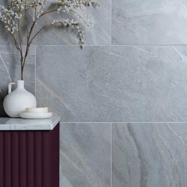 Granby Light Grey Matt Stone Effect 300x600mm Tiles