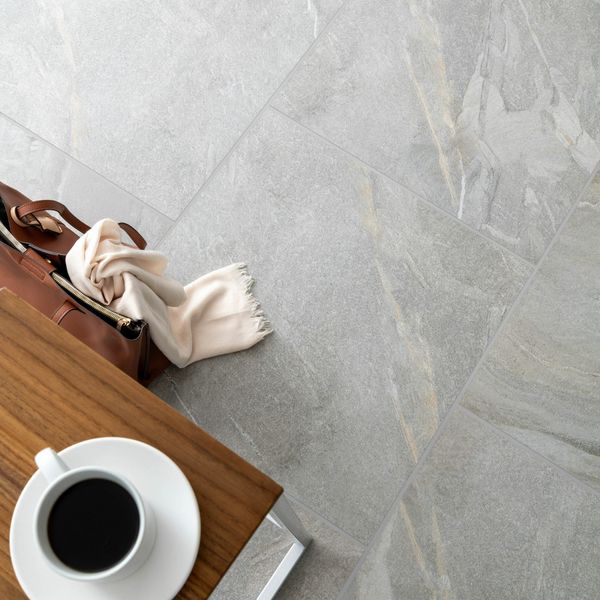 Granby Light Grey Matt Stone Effect 600x600mm Tiles