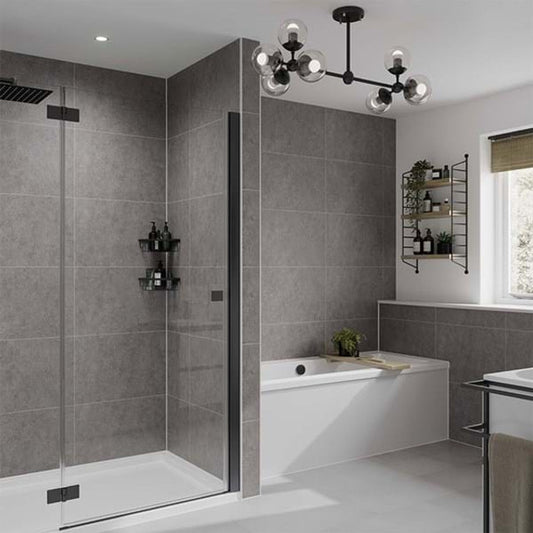 Multipanel Grey Mineral Tile Effect Shower Panel