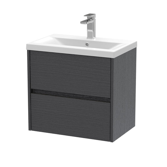 nuie 600mm wall hung 2 drawer unit basin 1hav2204a, Nuie, Wall Hung Vanity Unit, 1