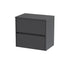 Havana Graphite Grey Woodgrain 600mm Wall Hung 2 Drawer Unit & Worktop