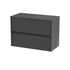 Havana Graphite Grey Woodgrain 800mm Wall Hung 2 Drawer Unit & Worktop
