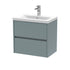 nuie 600mm wall hung 2 drawer unit basin 1hav2304a, Nuie, Wall Hung Vanity Unit, 1