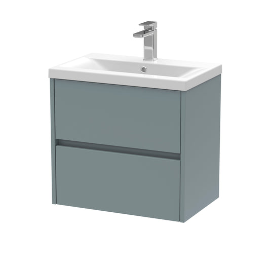nuie 600mm wall hung 2 drawer unit basin 1hav2304a, Nuie, Wall Hung Vanity Unit, 1