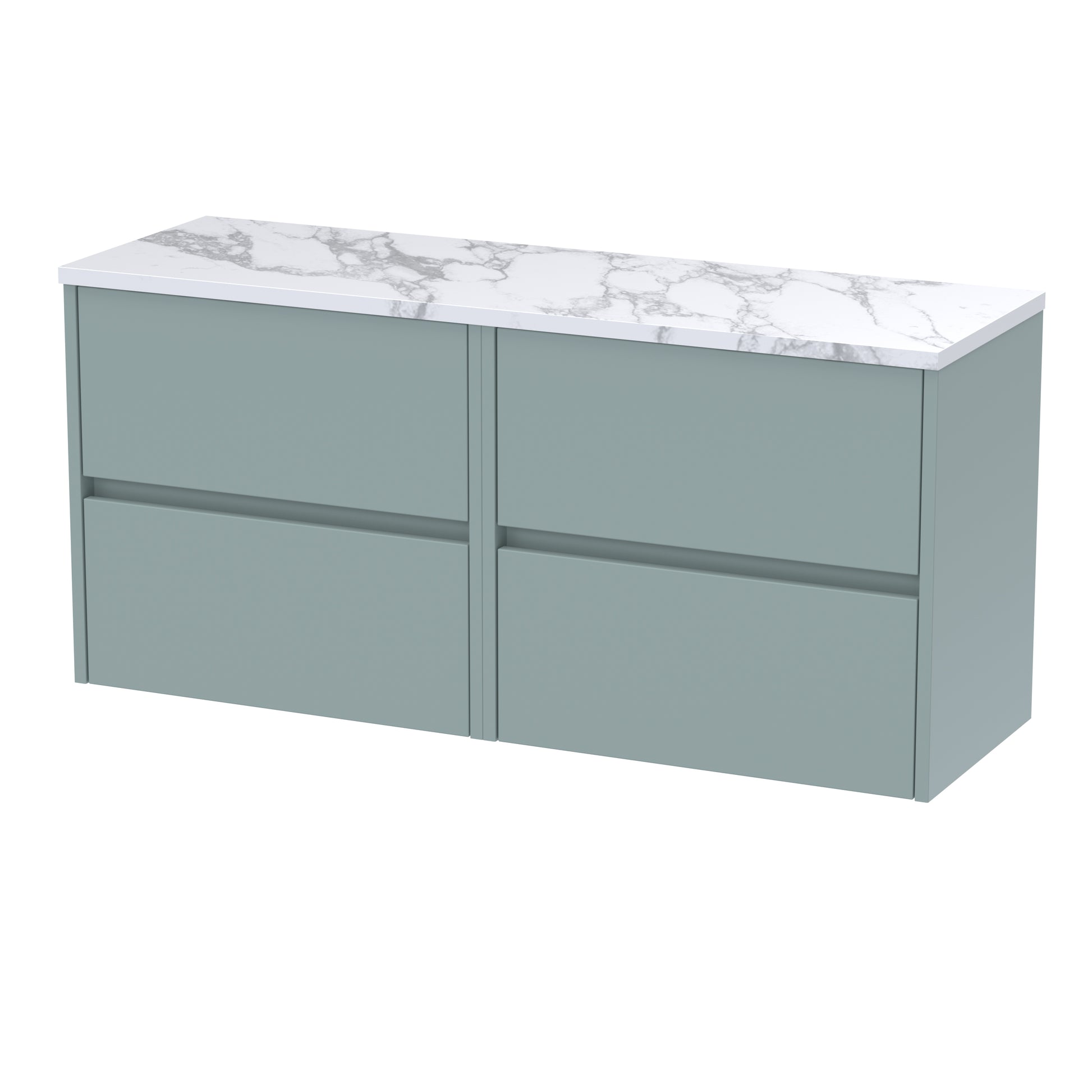 Nuie 1200mm Wall Hung 4-Drawer Unit & Laminate Worktop