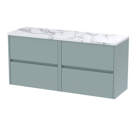 Havana 1200mm Wall Hung 4-Drawer Unit & Laminate Worktop
