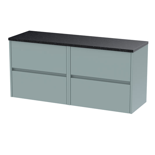 Nuie 1200mm Wall Hung 4-Drawer Unit & Laminate Worktop