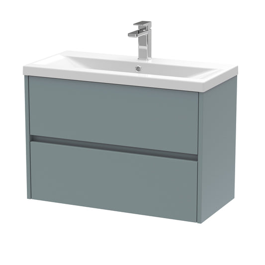nuie 800mm wall hung 2 drawer unit basin 1hav2306a, Nuie, Wall Hung Vanity Unit, 1