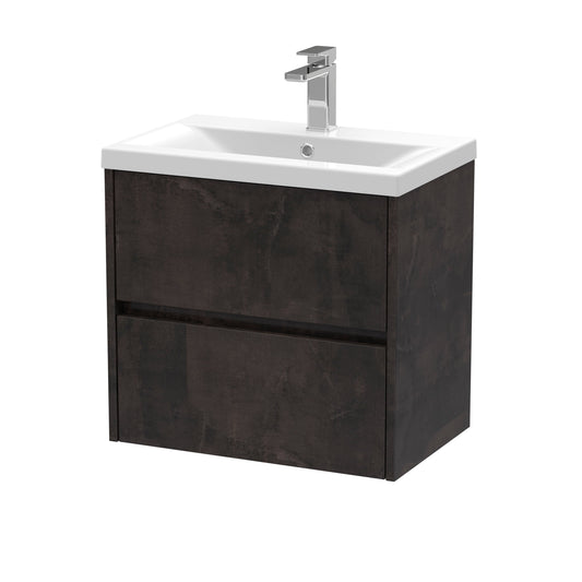 nuie 600mm wall hung 2 drawer unit basin 1hav2604a, Nuie, Wall Hung Vanity Unit, 1