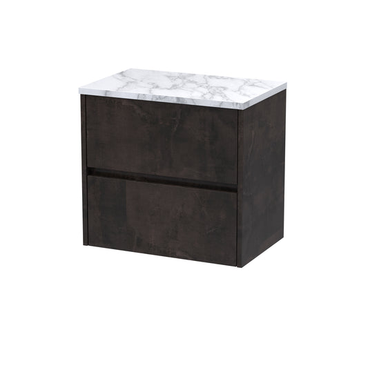 Hudson Reed Havana Metallic Slate 600 Wall Hung Unit & Laminate Worktop Matt Carrera