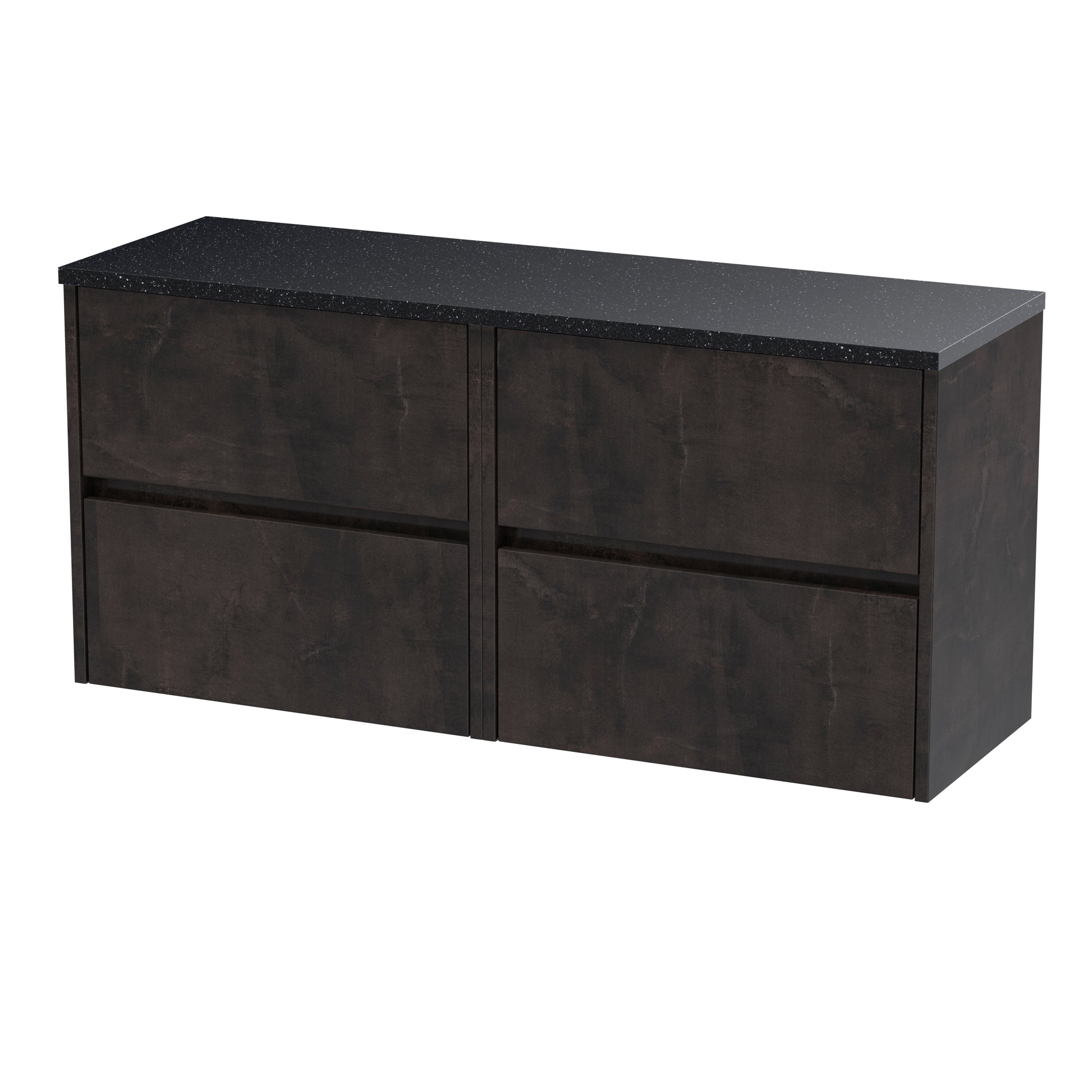 Nuie 1200mm Wall Hung 4-Drawer Unit & Laminate Worktop