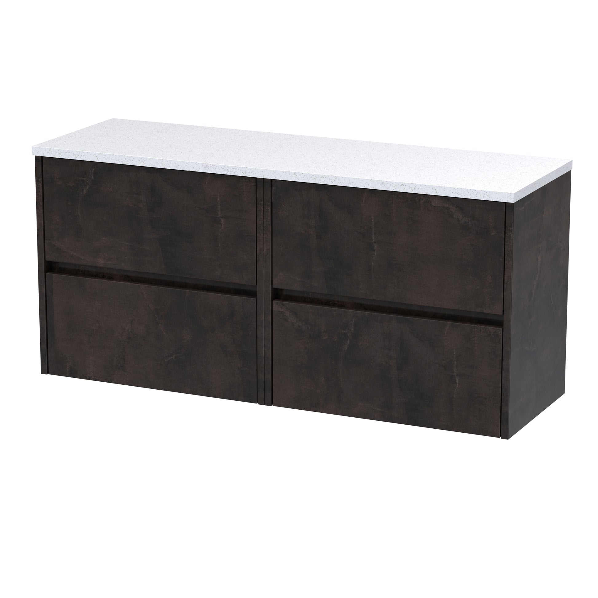 Nuie 1200mm Wall Hung 4-Drawer Unit & Laminate Worktop