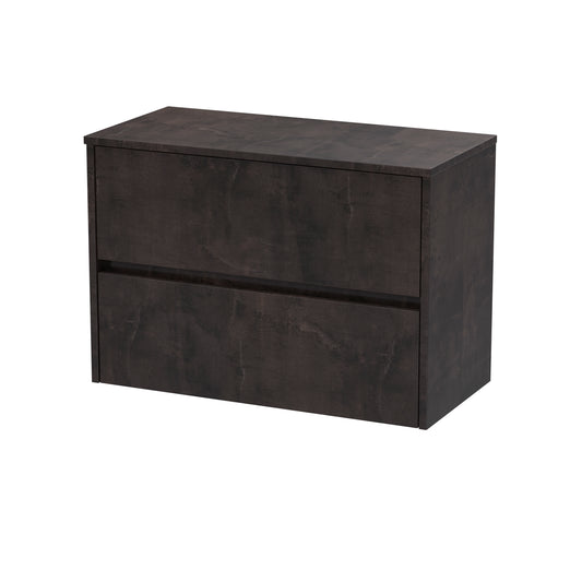 Havana Metallic Slate 800mm Wall Hung 2 Drawer Unit & Worktop