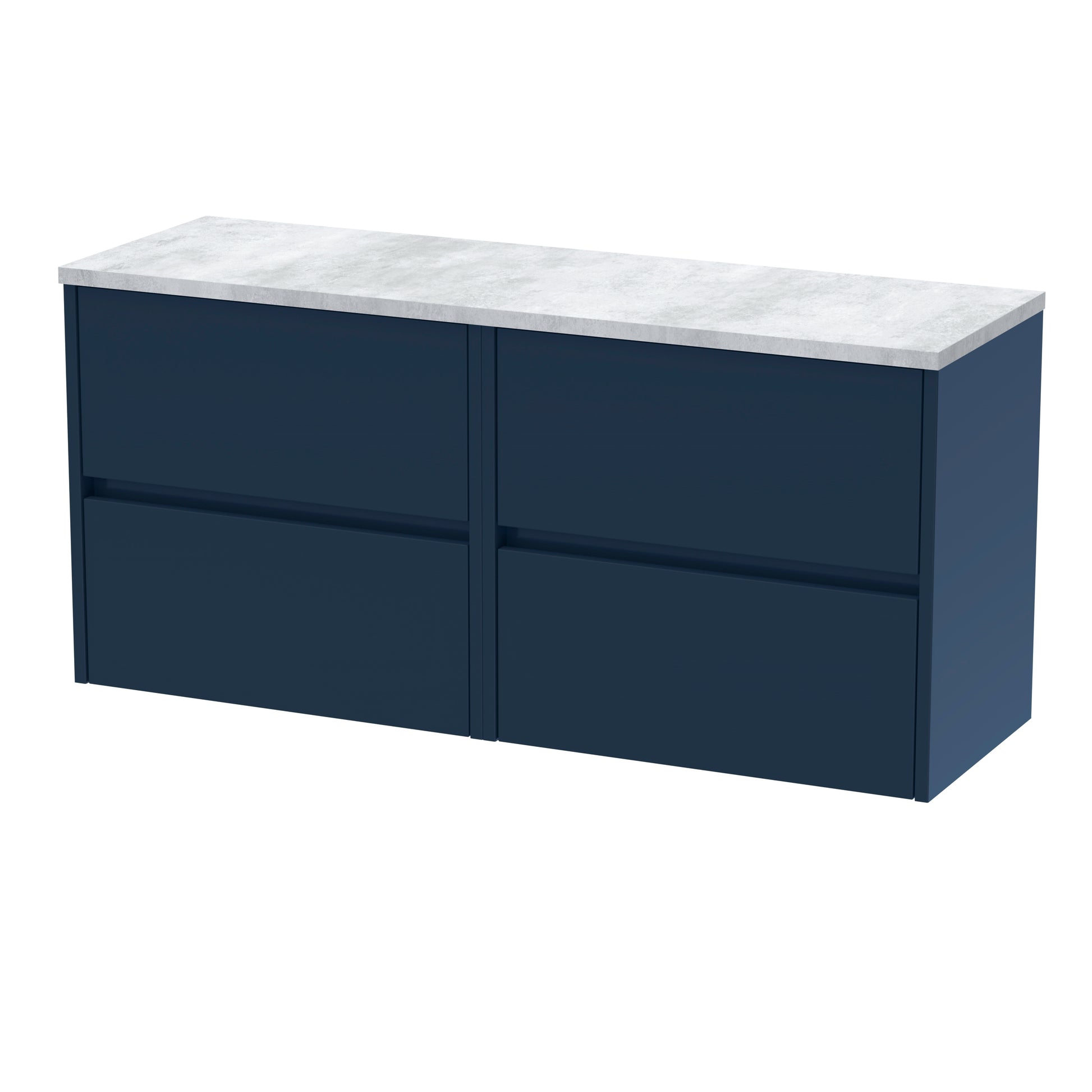 Nuie 1200mm Wall Hung 4-Drawer Unit & Laminate Worktop