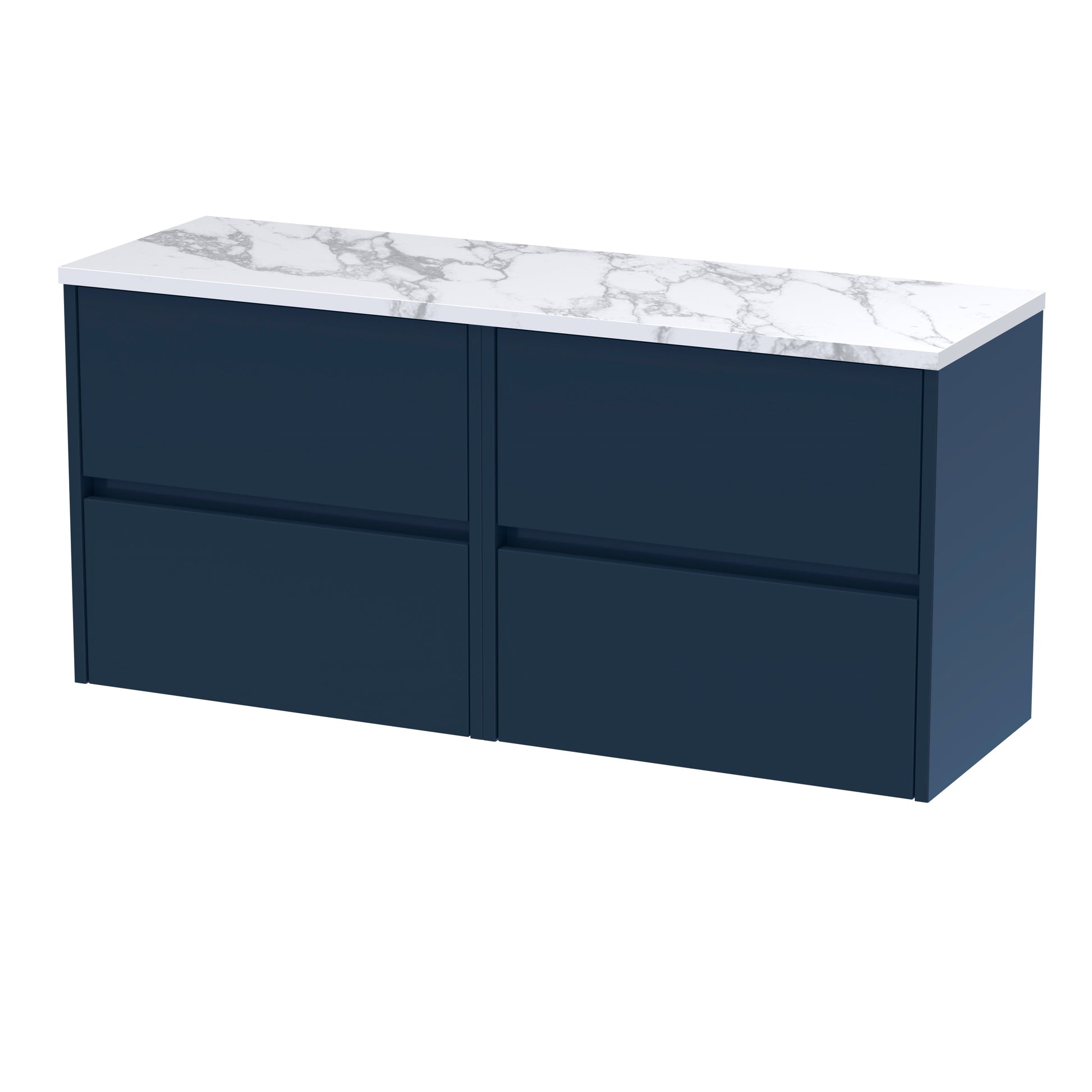 Nuie 1200mm Wall Hung 4-Drawer Unit & Laminate Worktop