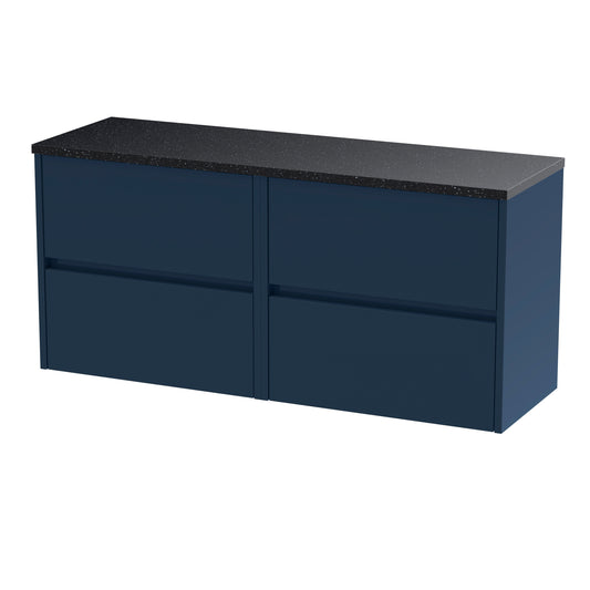 Nuie 1200mm Wall Hung 4-Drawer Unit & Laminate Worktop