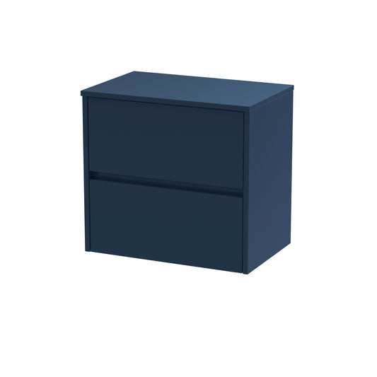 Havana Midnight Blue 600mm Wall Hung 2-Drawer Unit & Worktop