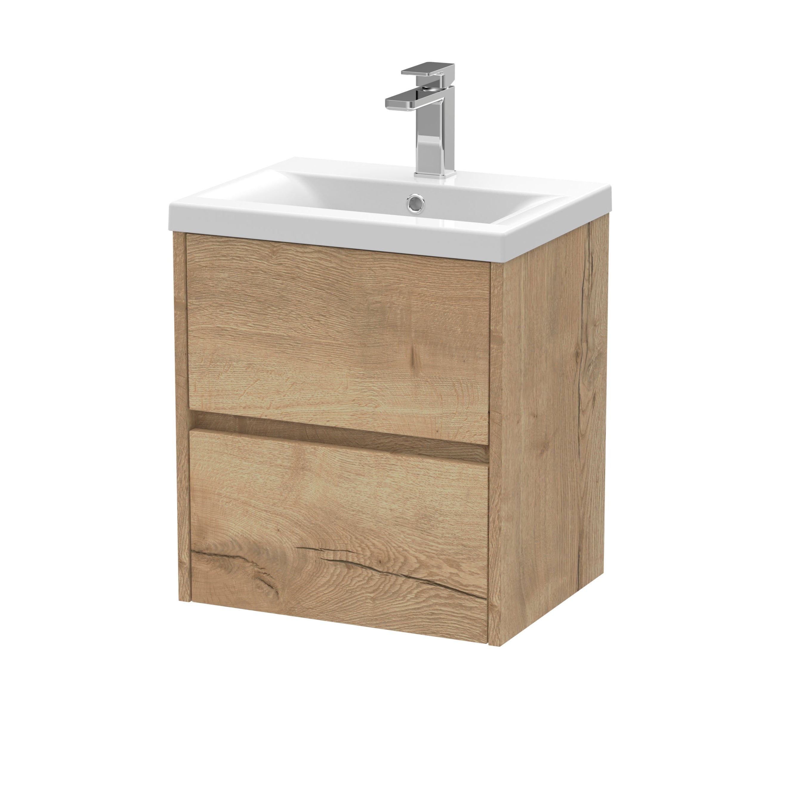nuie 500mm wall hung 2 drawer unit basin 1hav802a, Nuie, Wall Hung Vanity Unit, 1