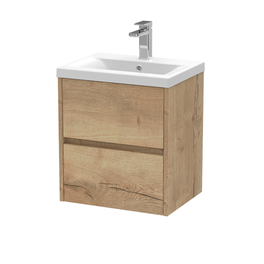nuie 500mm wall hung 2 drawer unit basin 1hav802a, Nuie, Wall Hung Vanity Unit, 1