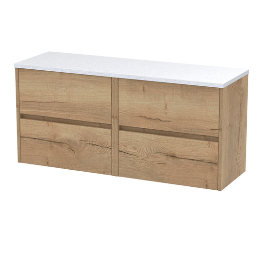 Nuie 1200mm Wall Hung 4-Drawer Unit & Laminate Worktop