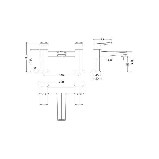 Hardy Bath Mixer Tap Chrome