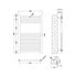 Nuie Straight Heated Ladder Rail 800x500mm Chrome