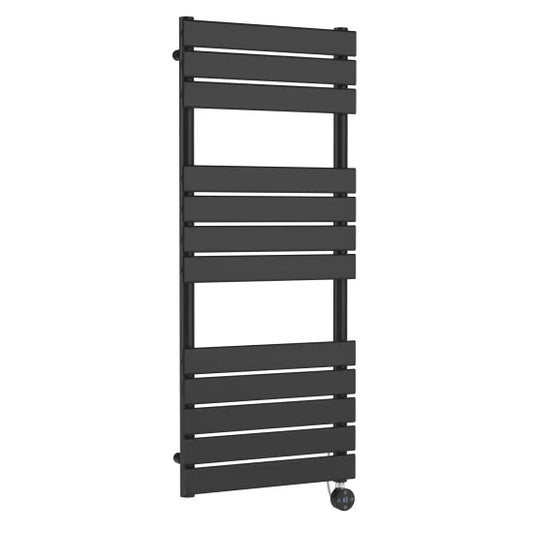 Nuie Square Flat Electric Towel Radiator 1213x500mm Anthracite
