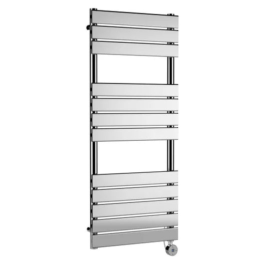 Nuie Electric Square Flat Towel Radiator 1213x500mm Chrome