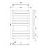 Piazza Square Flat Towel Radiator 840x500mm Brushed Brass