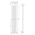 Sloane Double Panel Designer Radiator 1800x354mm Satin White
