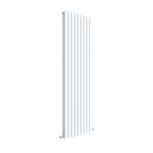 Sloane Vertical Double Panel Designer Radiator 1800x528mm Satin White