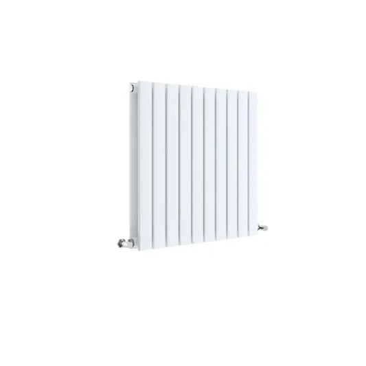Sloane Horizontal Double Panel Designer Radiator 600x586mm Satin White