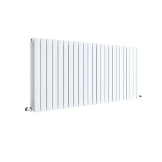 Sloane Horizontal Double Panel Designer Radiator 600x1398mm Satin White