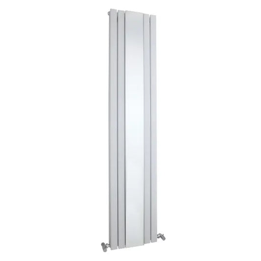 Sloane Double Panel Designer Radiator with Mirror 1800x381mm Satin White