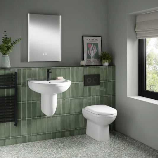 Ivo 550mm Basin 1TH & Semi Pedestal