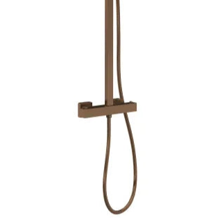 Nuie Square Thermostatic Bar Valve & Shower Kit - Brushed Bronze