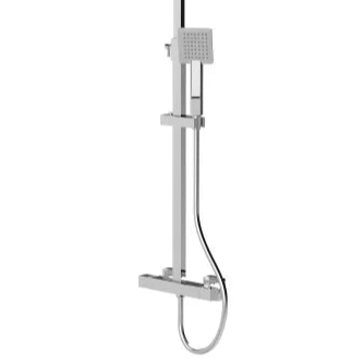 Nuie Choice Square Bar Valve Shower & Rigid Riser Kit - Chrome