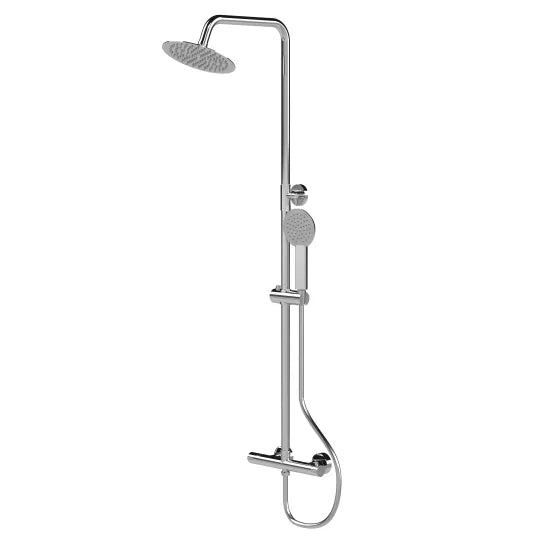 Nuie Choice Round Bar Valve Shower & Rigid Riser Kit - Chrome