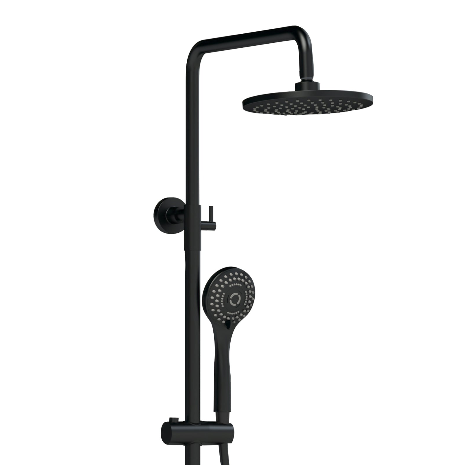 Nuie Round Thermostatic Bar Valve & Shower Kit - Matt Black