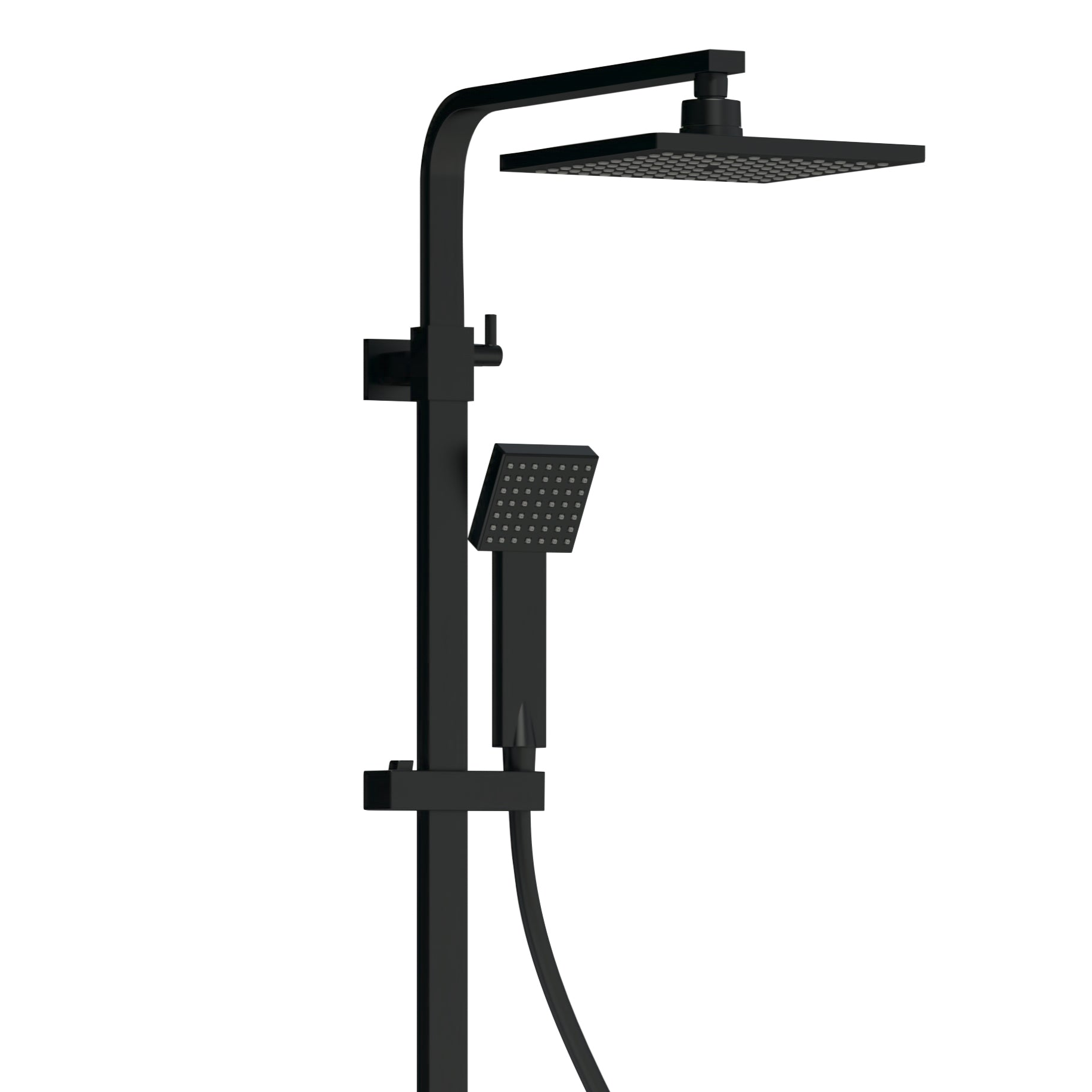 Nuie Square Thermostatic Bar Valve & Shower Kit - Matt Black