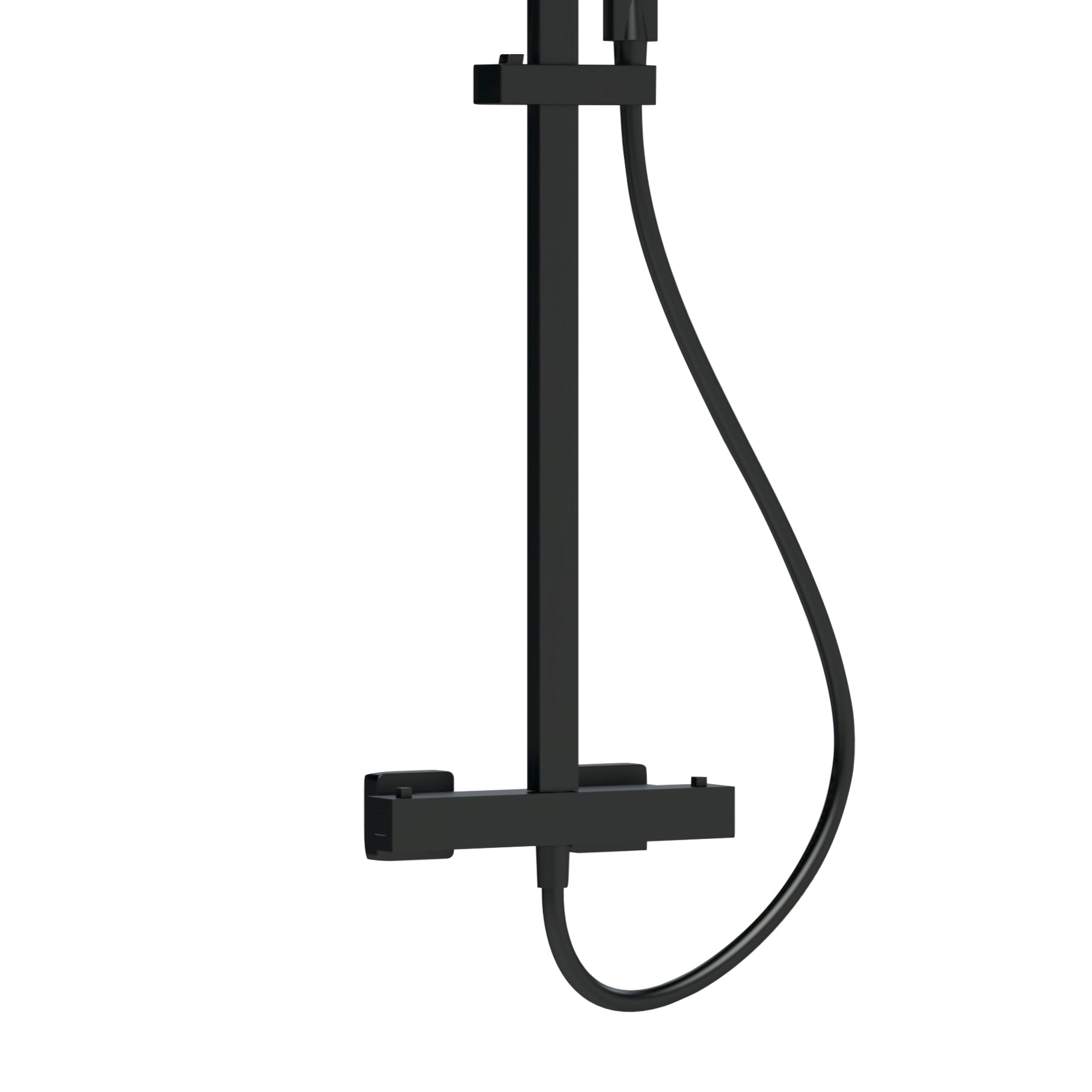 Nuie Square Thermostatic Bar Valve & Shower Kit - Matt Black