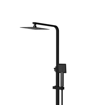 Nuie Choice Square Bar Valve Shower & Rigid Riser Kit - Matt Black