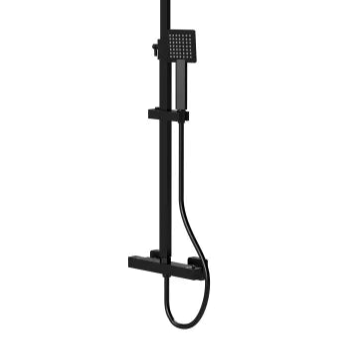 Nuie Choice Square Bar Valve Shower & Rigid Riser Kit - Matt Black