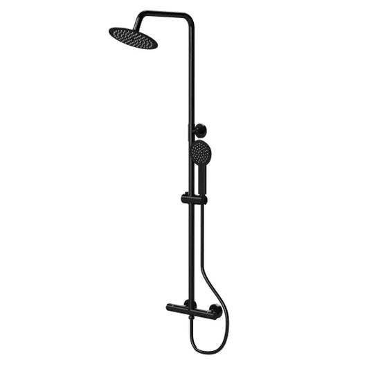 nuie choice round bar valve rigid riser kit matt black, Nuie, Bar Mixer Shower Sets, Mixer Showers, Showers, 1