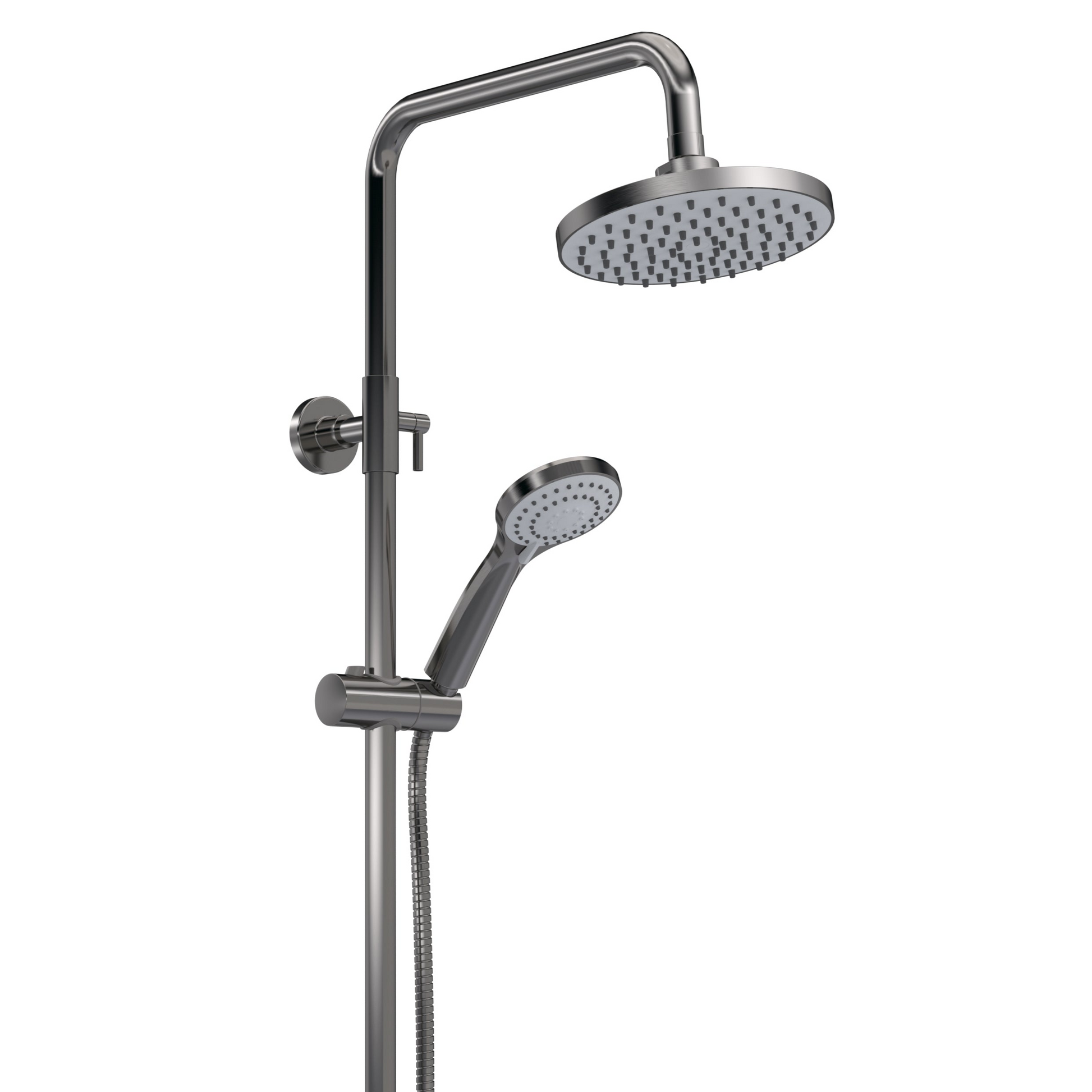 Nuie Round Thermostatic Bar Valve & Shower Kit - Brushed Pewter