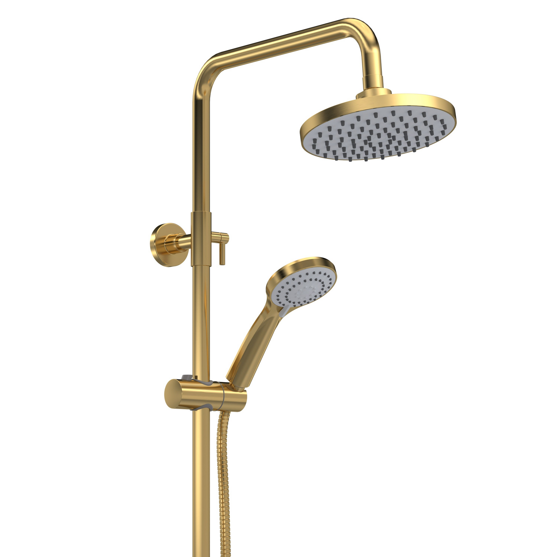 Nuie Round Thermostatic Bar Valve & Shower Kit - Brushed Brass