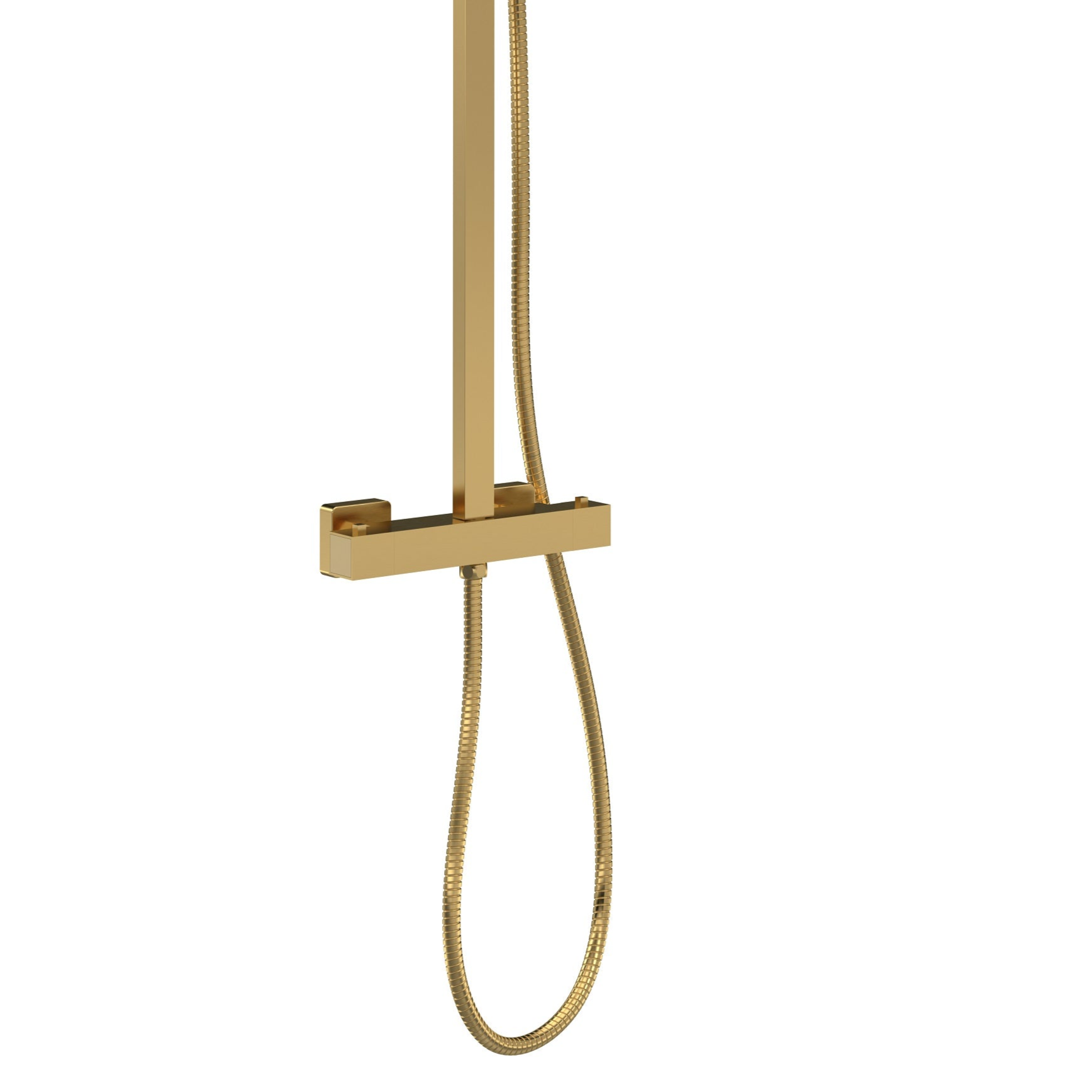 Nuie Square Thermostatic Bar Valve & Shower Kit - Brushed Brass