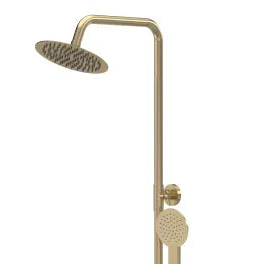 Nuie Choice Bar Mixer Valve Shower & Rigid Riser Kit - Brushed Brass