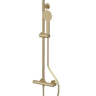 Nuie Choice Bar Mixer Valve Shower & Rigid Riser Kit - Brushed Brass